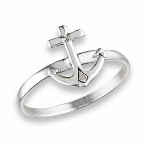 Sterling Silver Anchor Ring Jewelry SilverSize 7